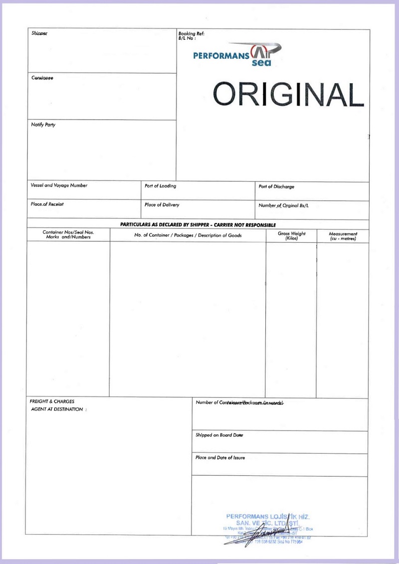 Mẫu vận đơn HBL